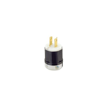 Leviton 20A Locking Blade Plug 2P 2W 250V L2-20P Bk/Wt 7102-C